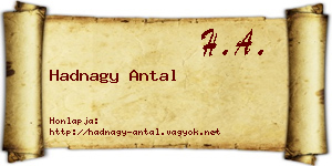 Hadnagy Antal névjegykártya
